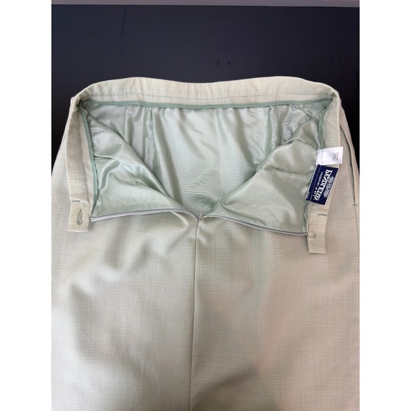 Vtg Pendleton 100% Wool Green Beige Gingham Midi Pencil Skirt 12 Classic - Picture 6 of 13